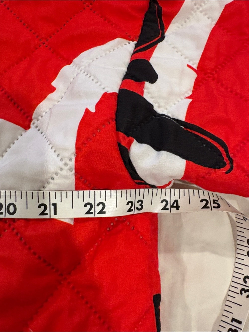 Upcycled Red 'Love' Quilted Women's Hoodie - Picture 6 of 7